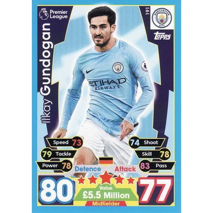 Match Attax 2017/2018 191 Ilkay Gundogan Manchester City