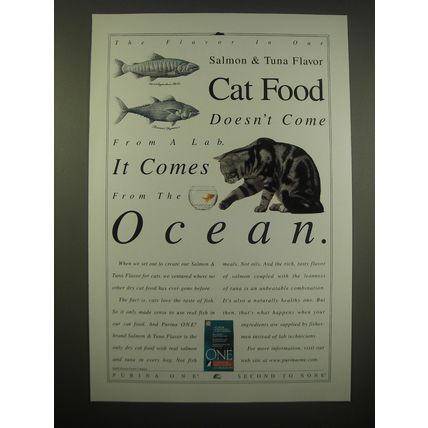 2000 Purina One Cat Food Ad - The flavor in our Salmon & Tuna flavor Cat food