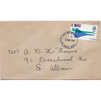 GB 1969 Concorde 9d FDC St Albans pm
