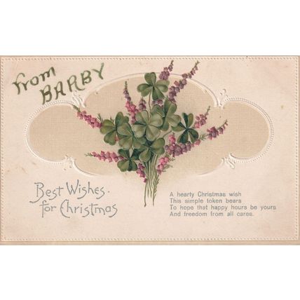Happy Christmas From Barbara Barby Old Greetings Postcard