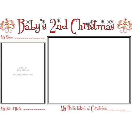 Baby's Second Christmas Hand Prints Footprints Kit Babys 2nd Xmas Stocking Gift
