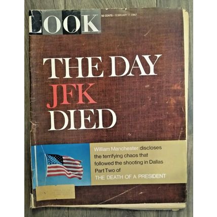 LOOK Magazine - February 7, 1967 - The Day JFK Died - Vintage Ads - Free Shp