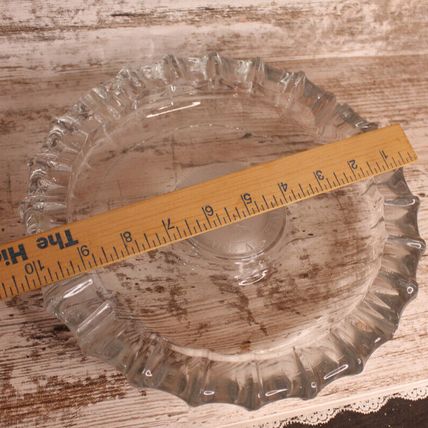 VTG Large Ashtray MCM USA Glass Etched Seal 10"Collectors Gift Political Symbol