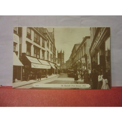 1931, FORE STREET, ST. AUSTELL, CORNWALL unused repro postcard by Frith =