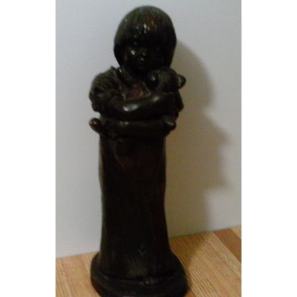 Austen sculpture - Bright Eyes child with teddy bear
