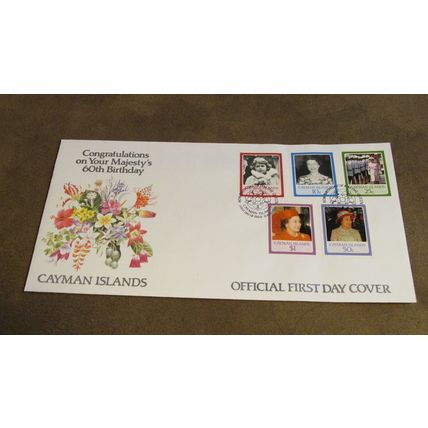 1986 Cayman Islands FDC Cover .. Queen Elizabeth 60th Birthday - Royal Interest