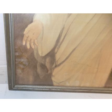 Vintage Gold Framed Jesus Christ Print 15" x 19"