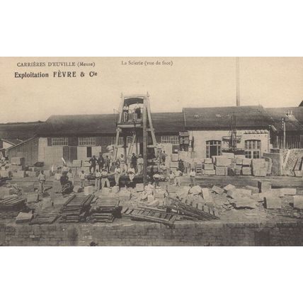 Le Scierie Vue De Face Carriers D'Euville Exploitation Fevre French Old Postcard