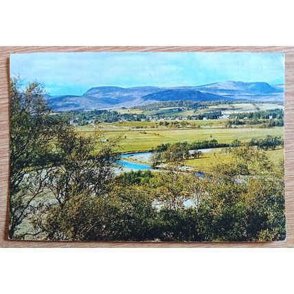 POSTCARD: NEWTONMORE AND THE RIVER SPEY: 1970