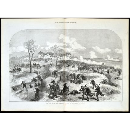 CIVIL WAR IN PARIS Communists Soldiers Chatillon 1871 VICTORIAN ENGRAVING