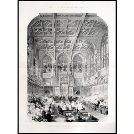 QUEEN VICTORIA OPENS HER SEVENTH PARLIAMENT 1866 Mason Jackson ENGRAVING