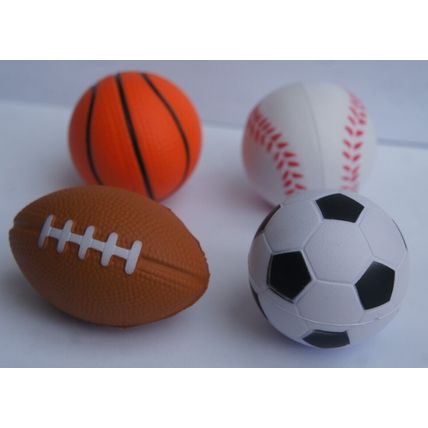 CAT KITTEN SPONGE SPORTS BALLS PACK OF 4 BOUNCY LIGHTWEIGHT CAT TOYS 4-5.5CM