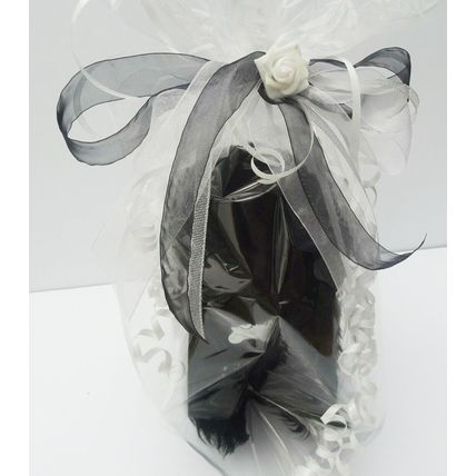 Black Cat hand made cuddly 12" Toy Cat With Collar And Engraved Tag Gift Wrapped