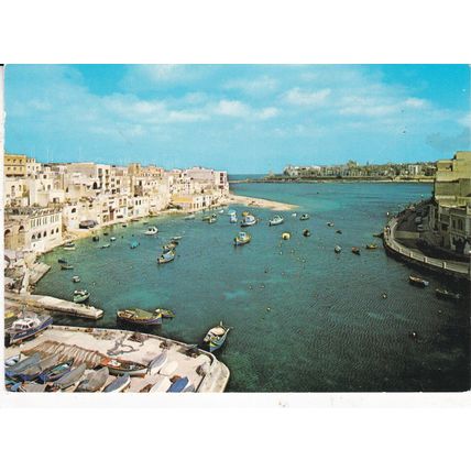 Spinola Bay St Julians Malta Postcard unused creased