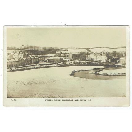 Cumbria postcard Winter Snow Scene Holmbrook & River Irt