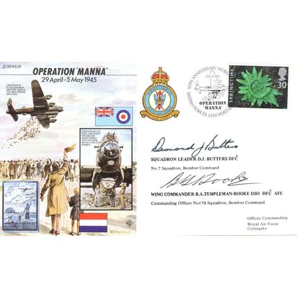 Operation Manna DJ Butters BA Templeman Rooke WW2 MULTI Hand Signed FDC