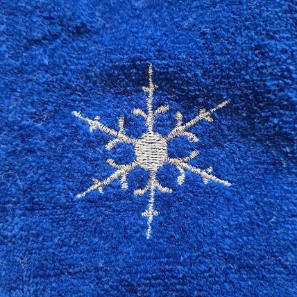 Lot 2 Christmas Bathroom BLUE TOWELS Snowflake Holiday Hand Face 23" x 16"