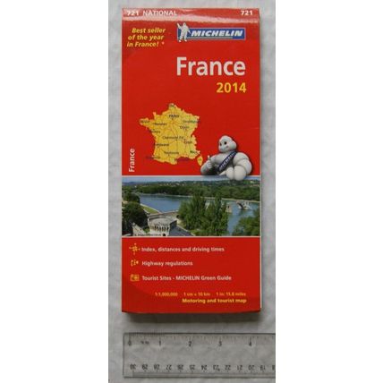 2014 Michelin Motoring & Tourist Map No. 721 France