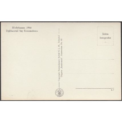 Dijkherstel bij Rammekens, Walcheren, 1946 - KLM Foto Briefkaart