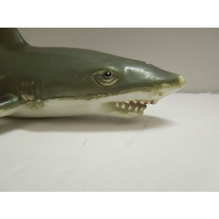 Lot of 2 Vintage Tiger Shark Plastic Toy Figures - Made in China - Ocean Animal