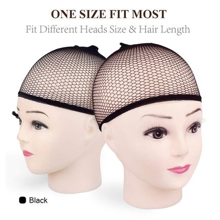 MORGLES 6PCS Wig Cap Non Slip, Black Mesh Net Wig Caps for Women Men, Kids, Weav