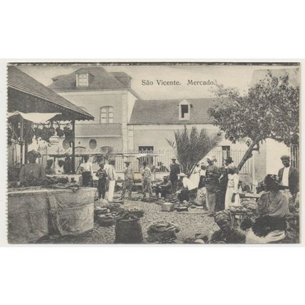 Cape Cabo Verde : SAO VICENTE : Mercado : Market : early 20th C. RPPC