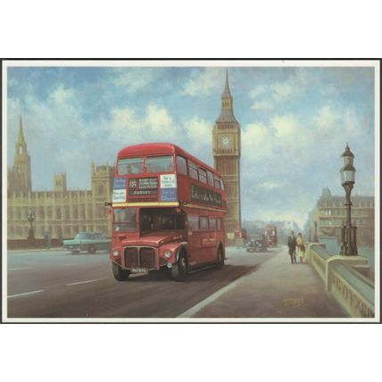 M Jeffries - Routemaster and Big Ben, London - Mayfair Postcard