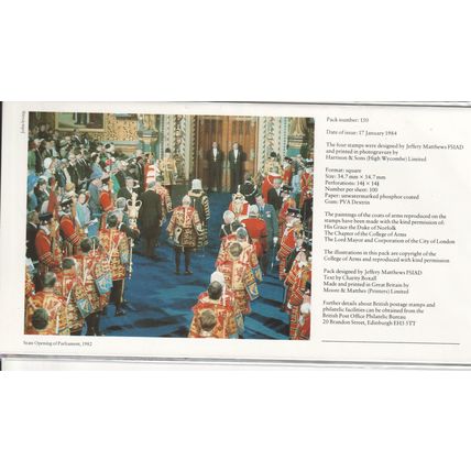 GB stamps 1984 Presentation Pack - Heraldry - 500th Anniv - College of Arms