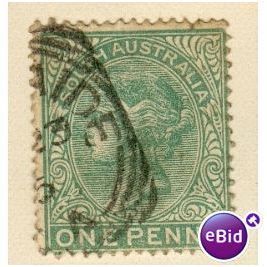 South Australia 1868 - SG 173 - 1d green - used