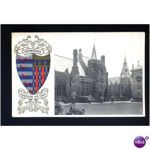 CAMBRIDGE Pembroke College Heraldic Postcard