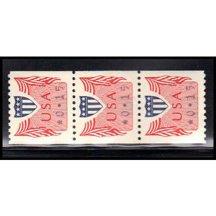 CVP31 15c Shield Very Fine MNH Dry Gum Strip of 3 PA5172
