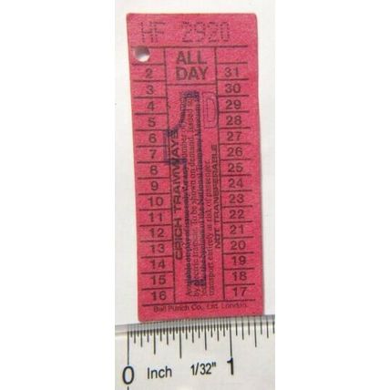 Vintage: Crich Tramways Museum 1D ticket