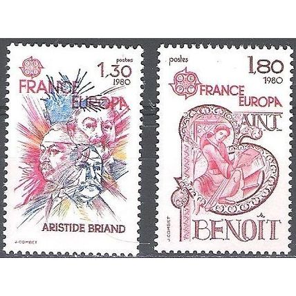 France 1980 Michel 2202 - 2203 Neuf ** Cote (2008) 2.50 € Europa CEPT Personages