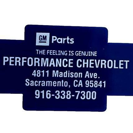 Performance Chevrolet GM Parts Advertising Blue Keychain Charm Fob Bag Luggage