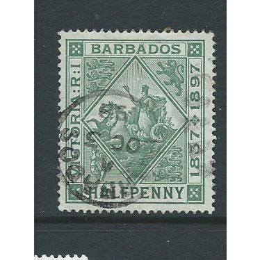 barbados stamps sg117 sg 117 1897 used cds cancel