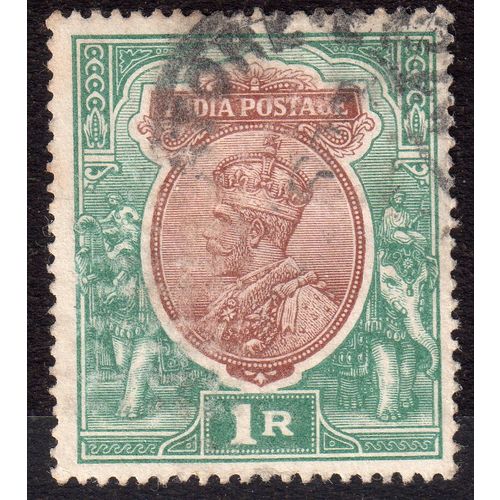 India Sg186 1r Brown & Green wmk34 fine used (G97)