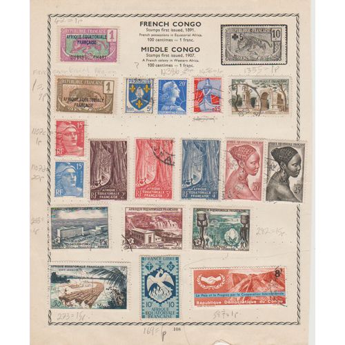 Page of 18 with 13F Congo & 5 France issues most stamps are commemoratives