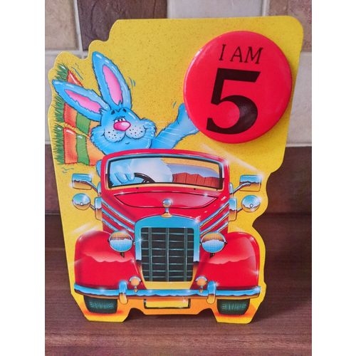 Age 5 Birthday Card with Badge (boys) - 004