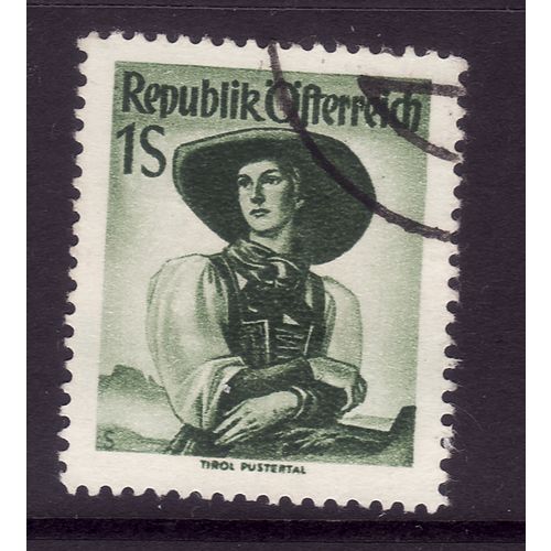 AUSTRIA 1948 PROV COSTUMES SG 1127 1s GREEN FINE USED #7