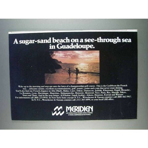 1980 Meridien Hotels Ad - Sugar-Sand Beach Guadeloupe