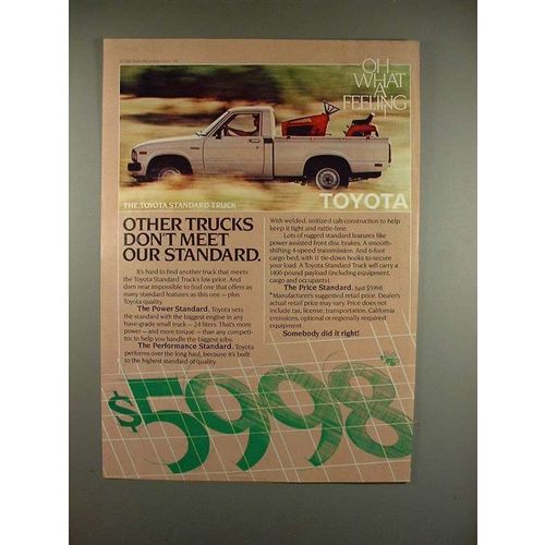1982 Toyota Standard Truck Ad - Meet Our Standard!