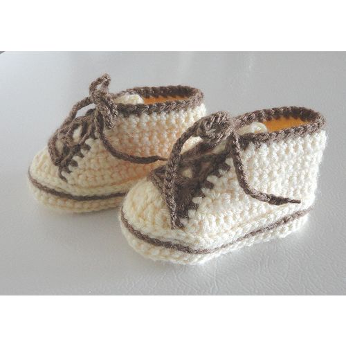 Baby booties #B014 crochet converse trainers tennis shoes footwear 6-9 months