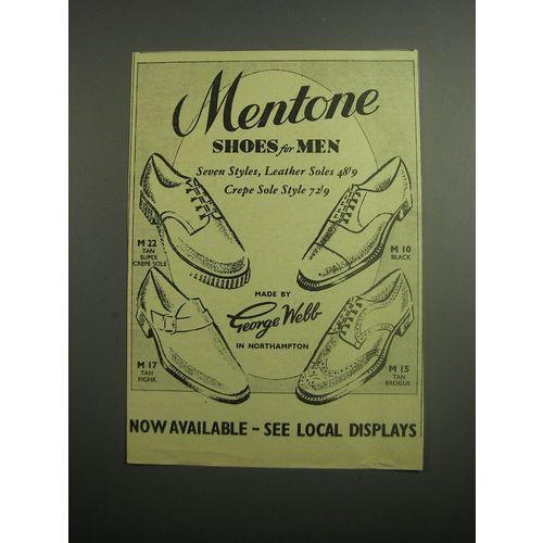 1948 Mentone Shoes for Men Ad