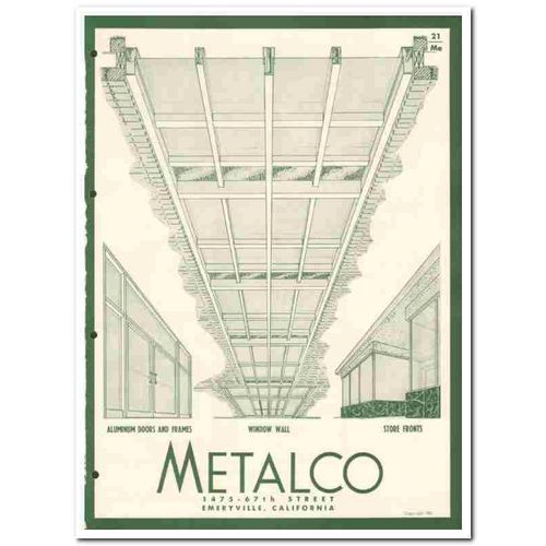 METALCO 1958 Aluminum doors frames store front vintage catalog