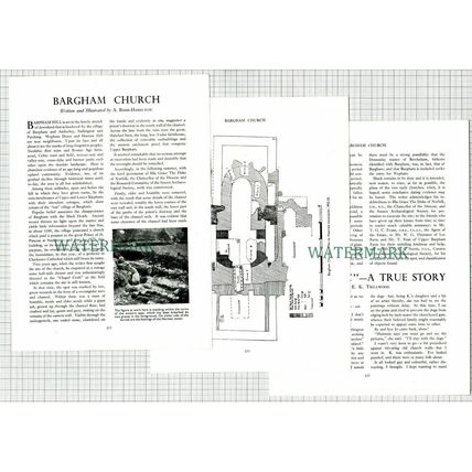 (6855) Bargham Church Sussex Barpham Hill - 1954 Article