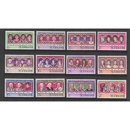 ST VINCENT 1977 SILVER JUBILEE SG 502 / 513 SET 12 VALS M MINT