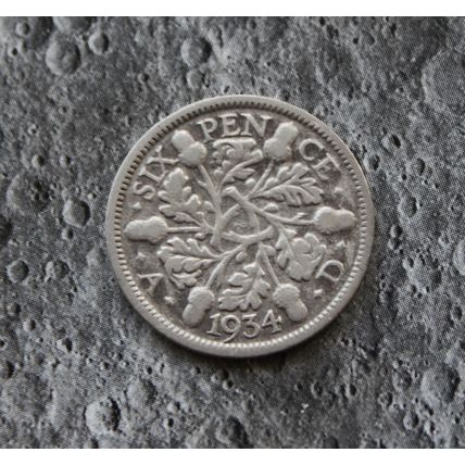 1934 George V Silver Sixpence 6d British English .500 silver Cheap filler