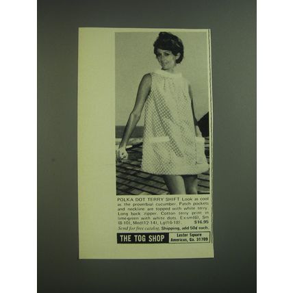1974 The Tog Shop Polka Dot Terry Shift Advertisement