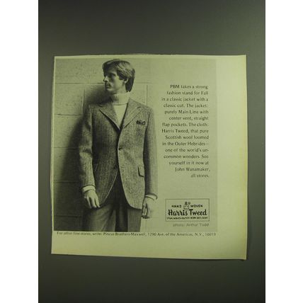 1974 Harris Tweed PBM Jacket Ad - PBM takes a strong fashion stand for Fall