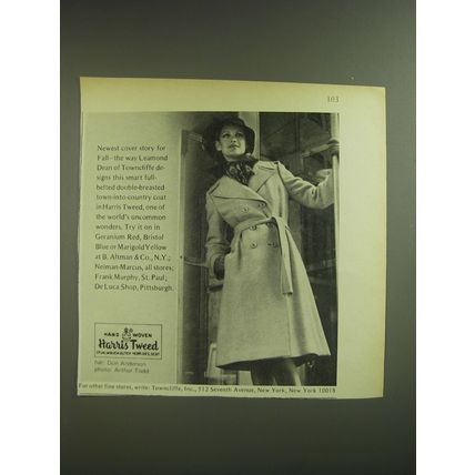 1974 Harris Tweed Leamond Dean of Towncliffe Coat Ad - Newest cover story